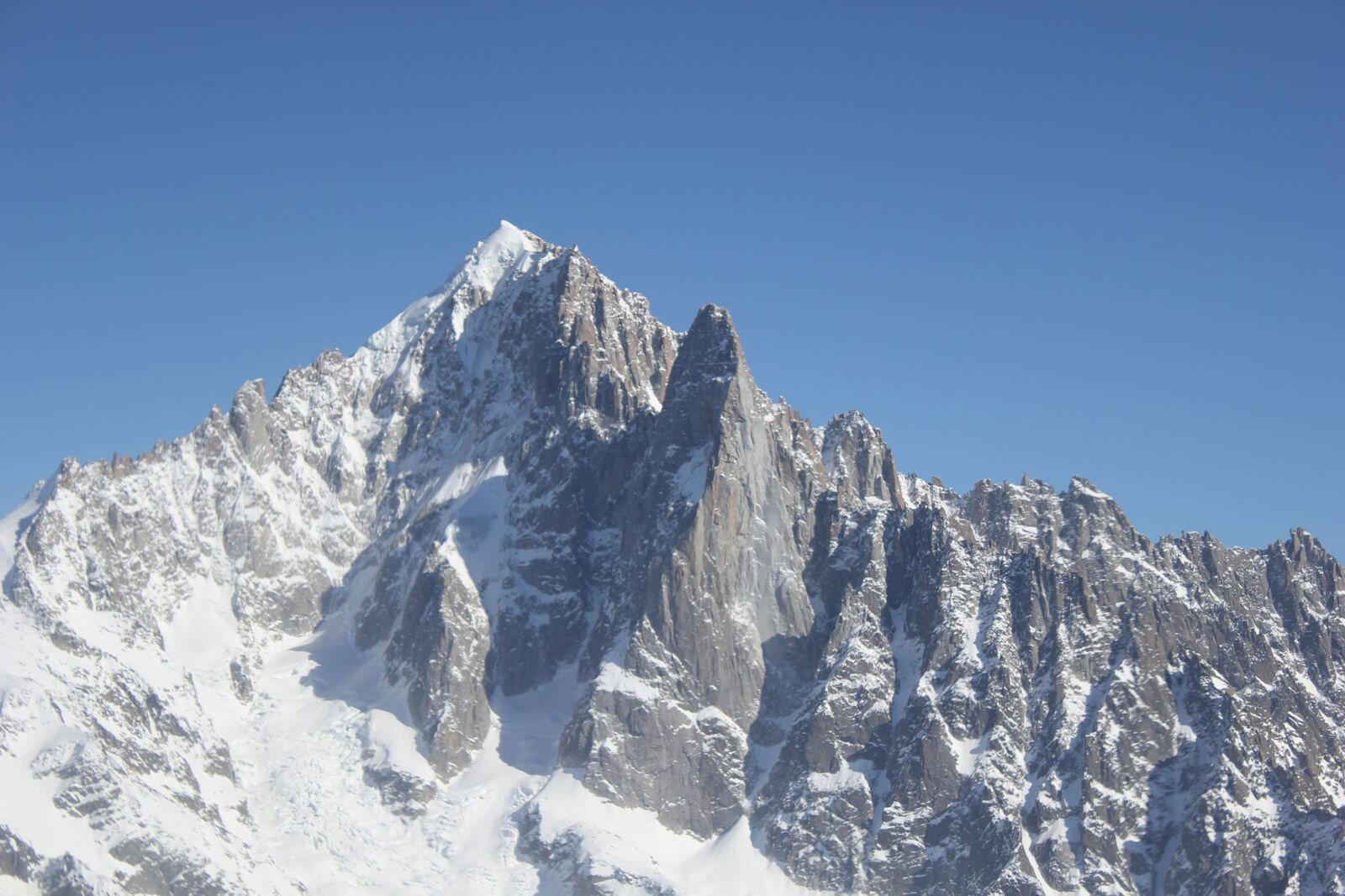 Granite ridge and high-altitude snow